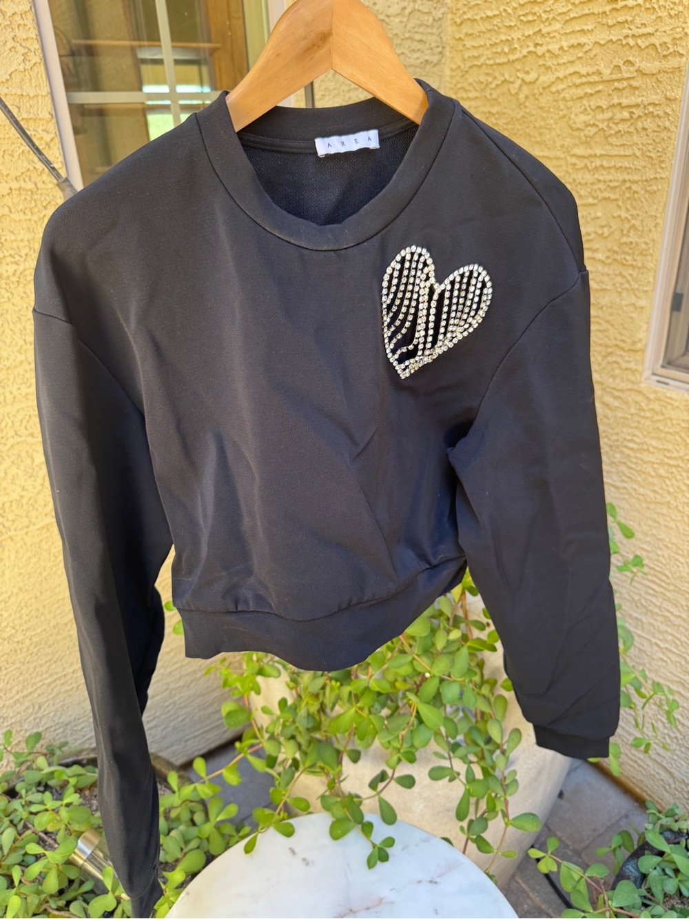 Area Crystal Heart Cutout Pullover - Picture 3 of 13